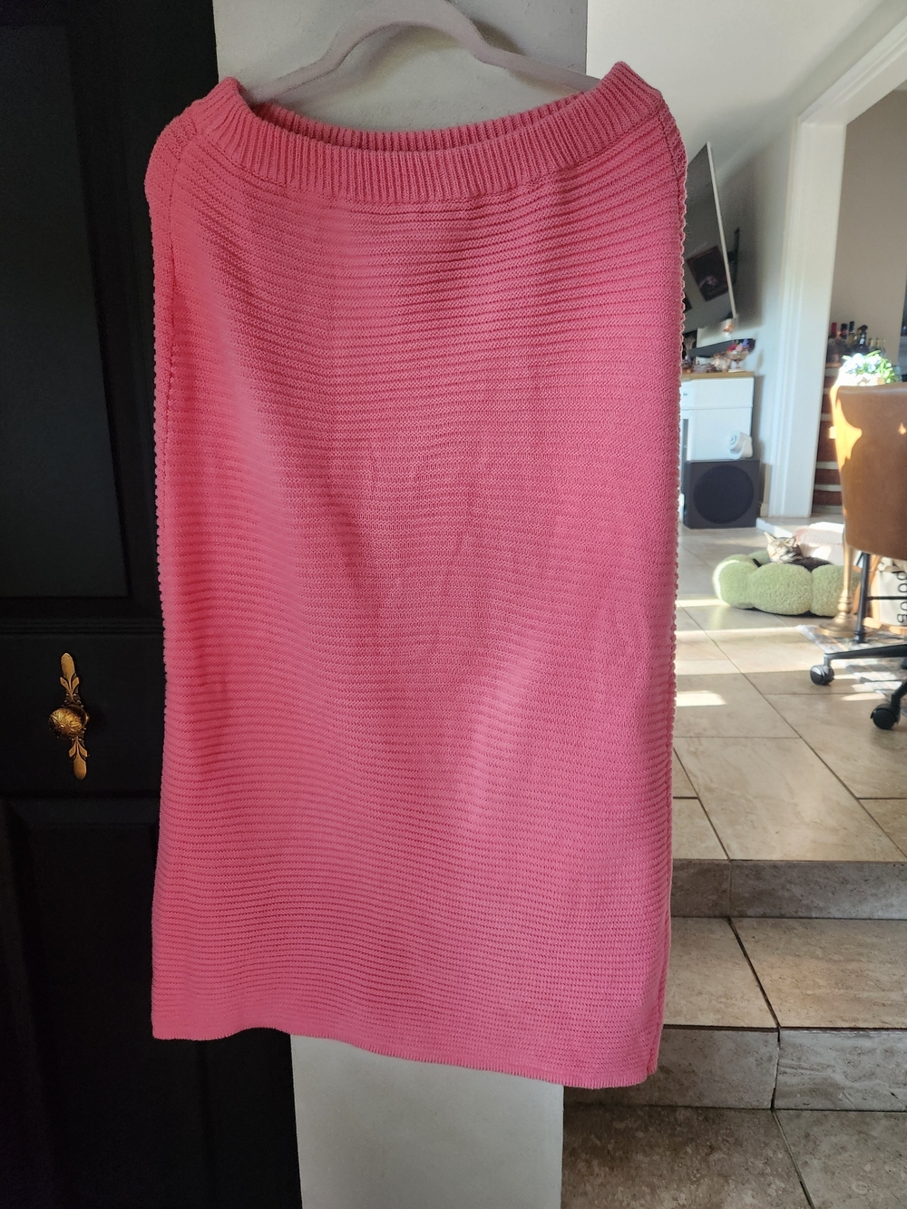 Le Lis Pink Ribbed Midi Skirt